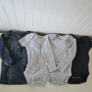 Gray and Black Kids One Piece Set